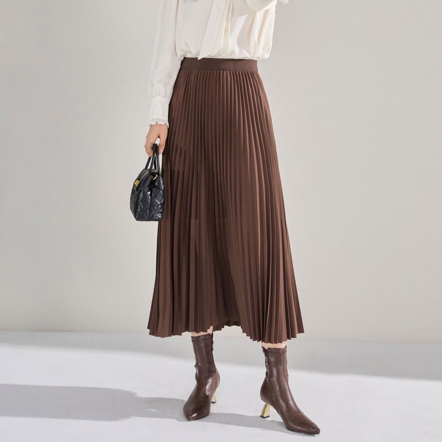 Women's High-Waisted Slimming Pleated Skirt