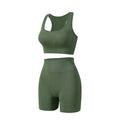 Women's Wireless Sports Bra and High-Waisted Shorts Set