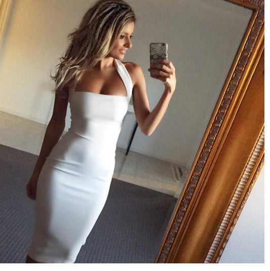 Women's Halter Neck Sleeveless Bodycon Dress