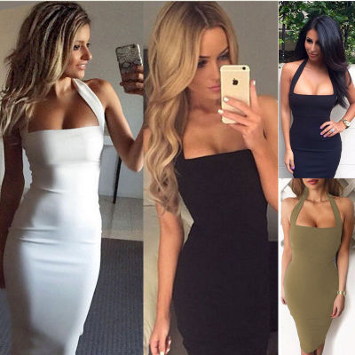 Women's Halter Neck Sleeveless Bodycon Dress