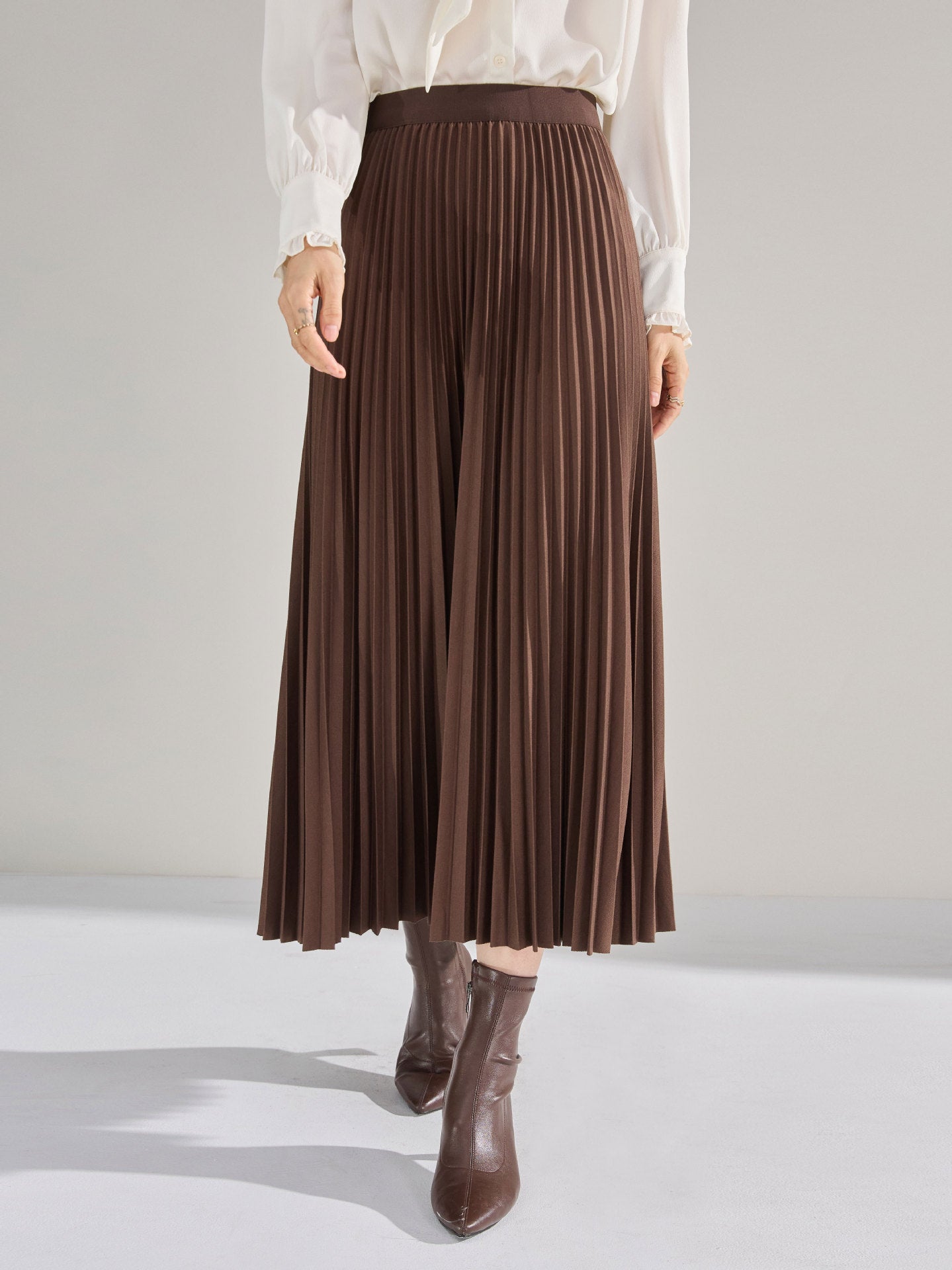 Women's High-Waisted Slimming Pleated Skirt