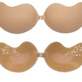 Women's Invisible Strapless Push-Up Bra with Front Closure