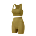 Women's Wireless Sports Bra and High-Waisted Shorts Set