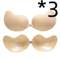 Women's Invisible Strapless Push-Up Bra with Front Closure