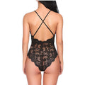 Women's Floral Lace Deep V-Neck Bodysuit