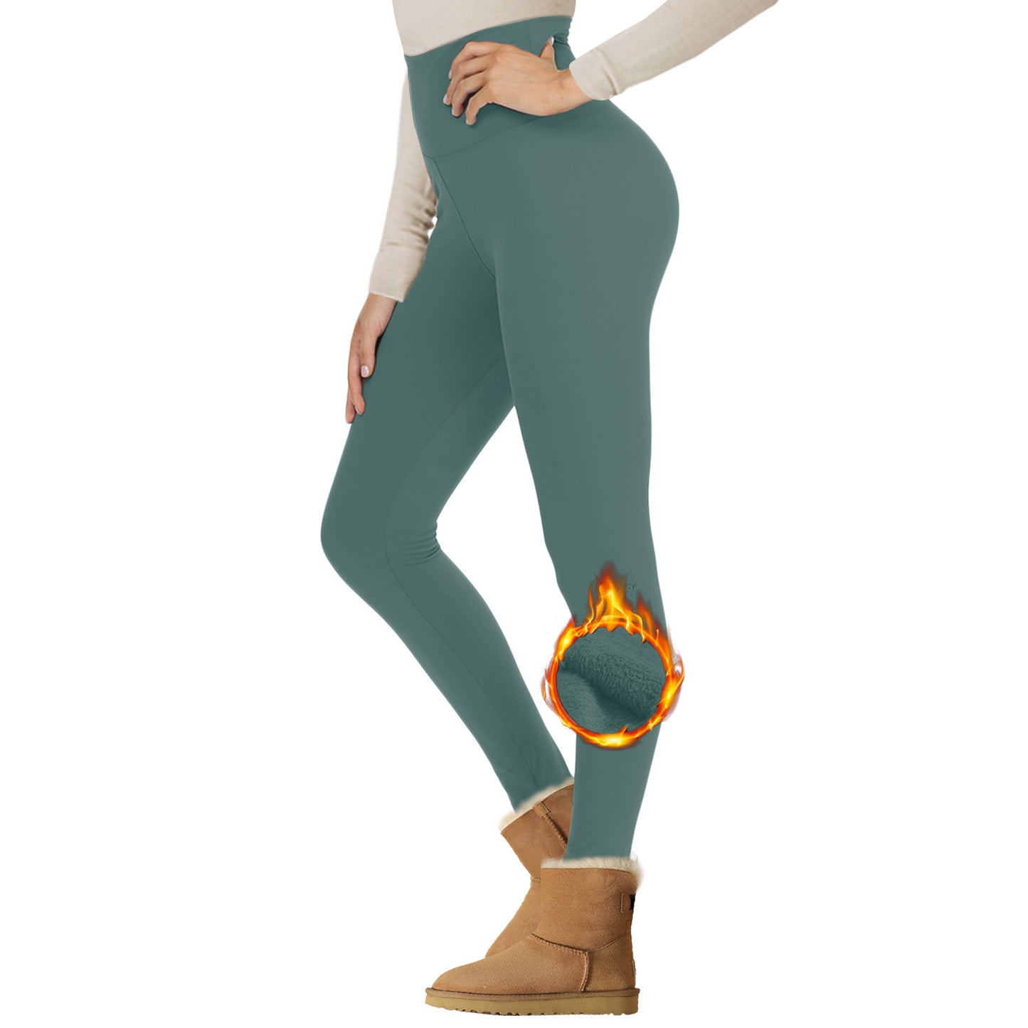 Women's High-Waisted Velvet-Lined Thermal Leggings